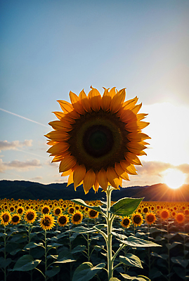 JPG 주간 구름 편집이미지 꽃밭 하늘 해바라기 풍경 사람없음 야외 여름 햇빛 맑음 편집실사 AI포토 AI콘텐츠 자연요소 계절 꽃 날씨 태양 CG 파일형식
