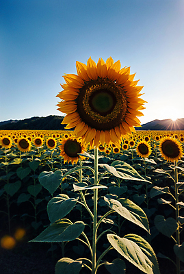 JPG 주간 구름 편집이미지 꽃밭 하늘 해바라기 풍경 사람없음 야외 여름 맑음 편집실사 AI포토 AI콘텐츠 자연요소 계절 꽃 날씨 CG 파일형식