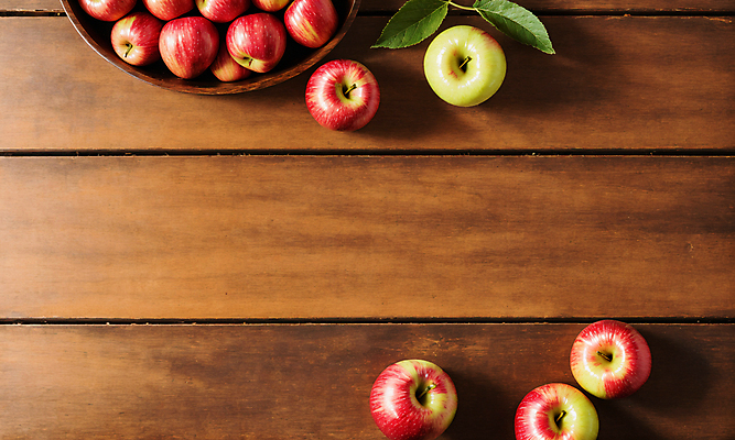 JPG 스튜디오촬영 편집이미지 그릇 잎 사람없음 나뭇결 사과 카피스페이스 편집실사 AI포토 AI콘텐츠 식물 식기 과일 실내 공백 CG 파일형식