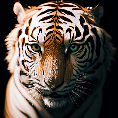 JPG 편집이미지 한마리 야생동물 근접촬영 사람없음 호랑이 육식동물 편집실사 AI컴퓨터그래픽 AI콘텐츠 동물 1 뷰포인트 포유류 CG 파일형식