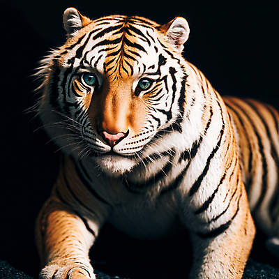 JPG 편집이미지 한마리 야생동물 엎드리기 사람없음 호랑이 육식동물 편집실사 AI컴퓨터그래픽 AI콘텐츠 동물 1 포유류 모션 CG 파일형식