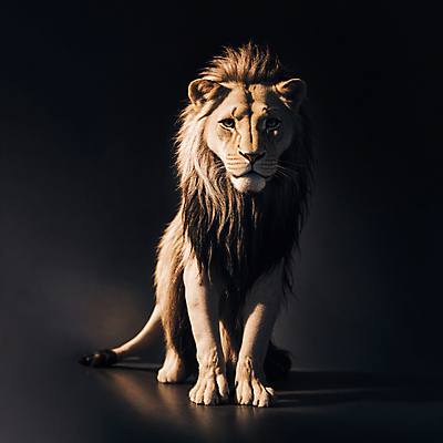 JPG 편집이미지 한마리 야생동물 사람없음 어둠 사자 육식동물 숫사자 편집실사 AI컴퓨터그래픽 AI콘텐츠 동물 1 포유류 CG 수컷 파일형식