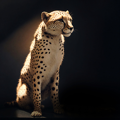 JPG 편집이미지 한마리 야생동물 앉기 사람없음 육식동물 표범 편집실사 AI컴퓨터그래픽 AI콘텐츠 동물 1 포유류 모션 CG 파일형식