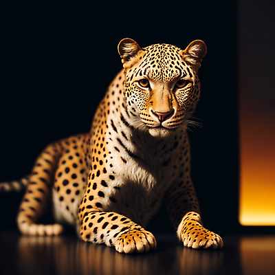 JPG 편집이미지 한마리 야생동물 엎드리기 사람없음 육식동물 표범 편집실사 AI컴퓨터그래픽 AI콘텐츠 동물 1 포유류 모션 CG 파일형식