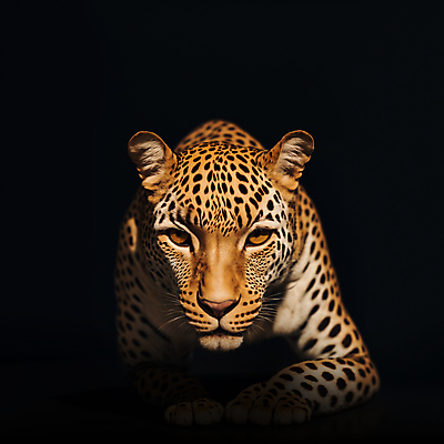 JPG 편집이미지 한마리 응시 야생동물 엎드리기 사람없음 육식동물 표범 편집실사 AI컴퓨터그래픽 AI콘텐츠 동물 1 시선 포유류 모션 CG 파일형식