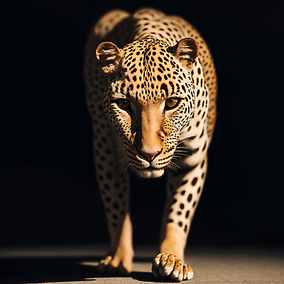 JPG 편집이미지 한마리 응시 야생동물 사람없음 육식동물 표범 편집실사 AI컴퓨터그래픽 AI콘텐츠 동물 1 시선 포유류 CG 파일형식