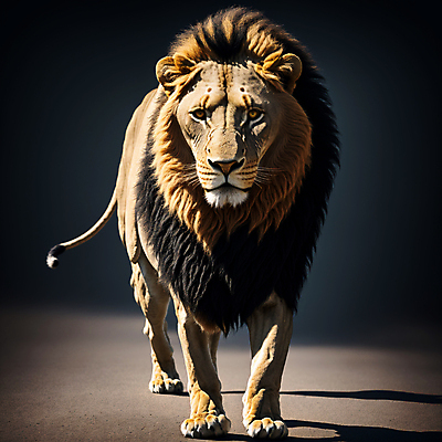 JPG 편집이미지 한마리 야생동물 사람없음 사자 육식동물 숫사자 편집실사 AI컴퓨터그래픽 AI콘텐츠 동물 1 포유류 CG 수컷 파일형식