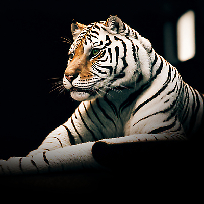 JPG 편집이미지 한마리 야생동물 엎드리기 사람없음 호랑이 육식동물 편집실사 AI컴퓨터그래픽 AI콘텐츠 동물 1 포유류 모션 CG 파일형식