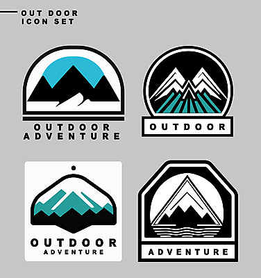 아이콘 스티커 자연 산 아웃도어 사람없음 레포츠 세트 라벨 사각형 등산 하이킹 원형 다각형 2D아이콘 AI파일 도형 레저 프레임 트래킹 생태계 파일형식 벡터