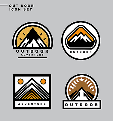 아이콘 스티커 자연 산 아웃도어 사람없음 레포츠 세트 라벨 사각형 등산 하이킹 원형 2D아이콘 AI파일 도형 레저 프레임 트래킹 생태계 파일형식 벡터