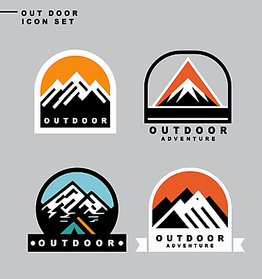 아이콘 스티커 자연 산 아웃도어 사람없음 레포츠 세트 라벨 등산 하이킹 원형 아치 2D아이콘 AI파일 도형 레저 프레임 트래킹 생태계 파일형식 벡터