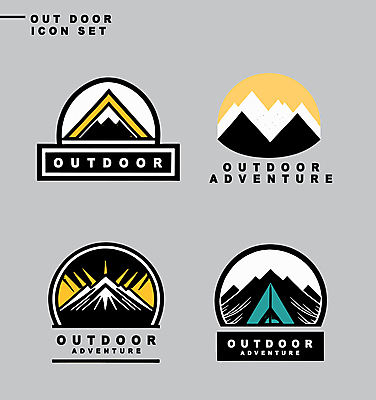 아이콘 스티커 자연 산 아웃도어 사람없음 레포츠 세트 라벨 등산 하이킹 2D아이콘 AI파일 레저 프레임 트래킹 생태계 파일형식 벡터
