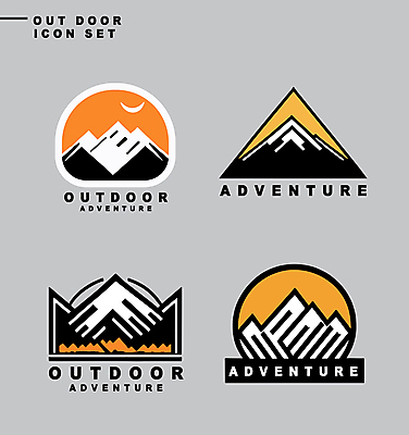 아이콘 스티커 자연 산 아웃도어 사람없음 레포츠 세트 라벨 등산 하이킹 원형 삼각형 2D아이콘 AI파일 도형 레저 프레임 트래킹 생태계 파일형식 벡터
