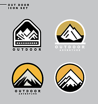 아이콘 스티커 자연 산 아웃도어 사람없음 레포츠 세트 라벨 등산 하이킹 원형 2D아이콘 AI파일 도형 레저 프레임 트래킹 생태계 파일형식 벡터