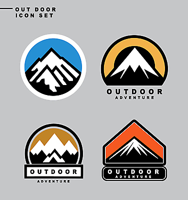 아이콘 스티커 자연 산 아웃도어 사람없음 레포츠 세트 라벨 등산 하이킹 원형 2D아이콘 AI파일 도형 레저 프레임 트래킹 생태계 파일형식 벡터