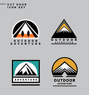 아이콘 스티커 자연 산 아웃도어 사람없음 레포츠 세트 라벨 사각형 등산 하이킹 삼각형 아치 2D아이콘 AI파일 도형 레저 프레임 트래킹 생태계 파일형식 벡터