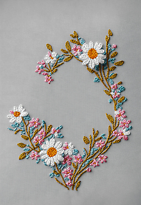 JPG 스튜디오촬영 편집이미지 꽃 나뭇잎 사람없음 실 자수 수공예 편집실사 AI포토 AI콘텐츠 식물 잎 실내 공예 CG 파일형식