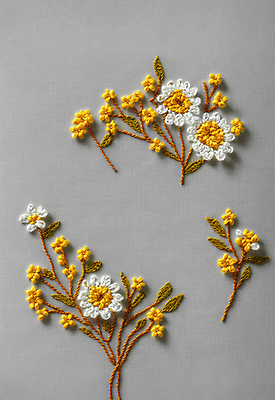 JPG 스튜디오촬영 편집이미지 꽃 나뭇잎 사람없음 실 자수 수공예 편집실사 AI포토 AI콘텐츠 식물 잎 실내 공예 CG 파일형식