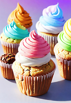 JPG 스튜디오촬영 편집이미지 빵 디저트 사람없음 컵케이크 크림 머핀 편집실사 AI포토 AI콘텐츠 음식 실내 케이크 CG 파일형식