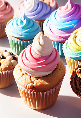 JPG 스튜디오촬영 편집이미지 빵 디저트 사람없음 컵케이크 크림 머핀 편집실사 AI포토 AI콘텐츠 음식 실내 케이크 CG 파일형식