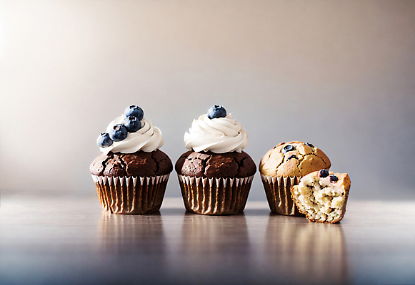 JPG 스튜디오촬영 편집이미지 빵 디저트 사람없음 컵케이크 크림 블루베리 머핀 편집실사 AI포토 AI콘텐츠 음식 과일 실내 케이크 CG 파일형식