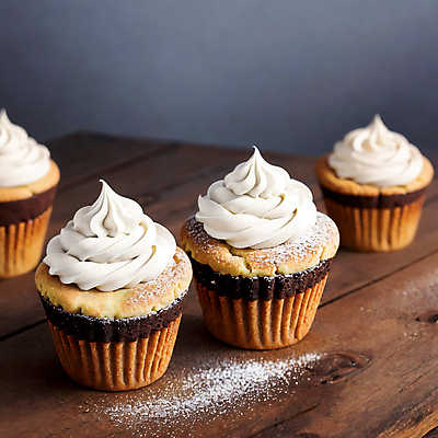 JPG 스튜디오촬영 편집이미지 빵 디저트 사람없음 컵케이크 크림 머핀 슈가파우더 편집실사 AI포토 AI콘텐츠 음식 실내 케이크 CG 파일형식