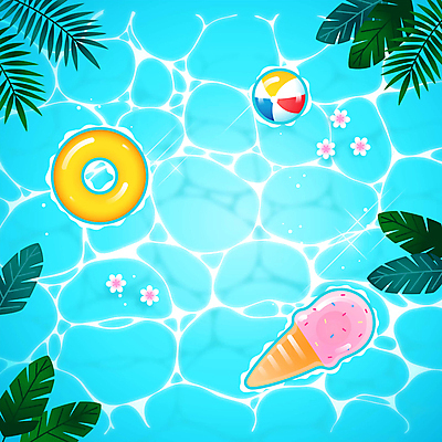 꽃 바다 여행 하늘색 백그라운드 아이스크림 수영장 사람없음 여름 여름휴가 비치볼 튜브 물결무늬 야자수잎 열대잎 여름배경 모션그래픽 MP4 MOV 식물 계절 물결 잎 무늬 공 휴가 디저트 바캉스용품 파란색 동영상 파일형식 여름_계절