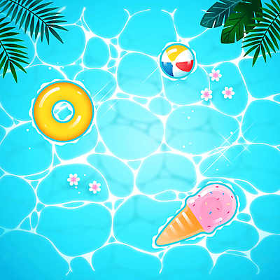 꽃 바다 여행 하늘색 백그라운드 아이스크림 수영장 사람없음 여름 여름휴가 비치볼 튜브 물결무늬 야자수잎 열대잎 여름배경 모션그래픽 MP4 MOV 식물 계절 물결 잎 무늬 공 휴가 디저트 바캉스용품 파란색 동영상 파일형식 여름_계절