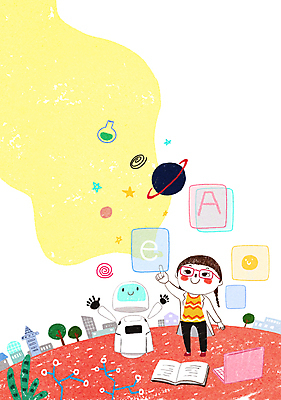 전신 PSD 알파벳 여자 별 어린이 과학 일러스트 미래 한명 서기 소녀 건물 책 노트북 스크린 행성 터치 올려보기 가리킴 로봇 과학자 비커 소녀한명만 안경낌 카피스페이스 AI_인공지능 국내일러스트 자연요소 직업 1 건축물 영어 안경 컨셉 모션 실험기구 사람 손짓 전자제품 우주 공백 학자 여자한명만 소녀만 파일형식