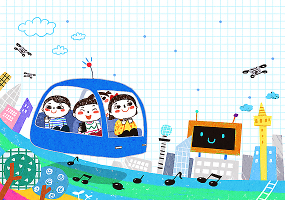 PSD 나무 구름 여자 남자 어린이 교통 음표 일러스트 미래 들기 소녀 소년 여러명 상반신 건물 스마트폰 텔레비전 비행 도시 승차 로봇 즐거움 격자 미래도시 드론 미래자동차 어린이만 카피스페이스 AI_인공지능 국내일러스트 자연요소 식물 건축물 기호 감정 음악 다수 컨셉 무늬 모션 자동차 사람 전자제품 핸드폰 스마트기기 공백 파일형식