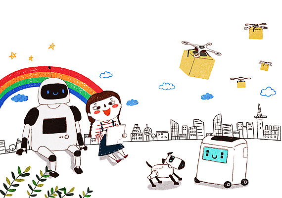 전신 PSD 구름 여자 별 종이 어린이 무지개 일러스트 미래 한명 들기 앉기 소녀 건물 펜 풀잎 그리기 로봇 배송 택배 드론 소녀한명만 로봇강아지 AI_인공지능 국내일러스트 자연요소 1 건축물 컨셉 잎 모션 사람 필기구 운송업 풀_식물 여자한명만 소녀만 파일형식