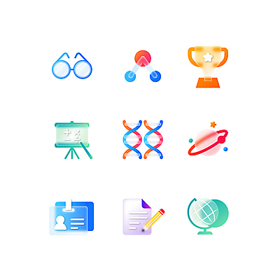아이콘 교육 별 안경 사람모양 사람없음 책 컬러풀 연필 지구본 행성 DNA 트로피 문서 수학기호 롤스크린 사칙연산 학생증 글래스모피즘 2D아이콘 AI파일 자연요소 모양 기호 디자인 잡화 컬러 학용품 필기구 우주 스크린 카드 생명공학 상_우승 파일형식 벡터