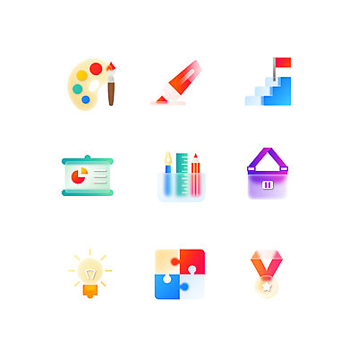 아이콘 교육 가방 전구 그래프 색연필 자 사람없음 컬러풀 필기구 연필 만년필 계단 정보 깃발 붓 퍼즐 팔레트 목표 메달 퍼즐조각 연필꽂이 보드마카 글래스모피즘 2D아이콘 AI파일 디자인 잡화 컬러 조각 컨셉 문구용품 학용품 펜 상_상패 파일형식 벡터