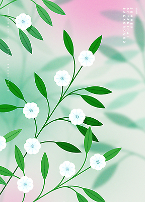 꽃 백그라운드 일러스트 자연 사람없음 여름 풀잎 분위기 감성 블러 보테니컬아트 국내일러스트 AI파일 식물 계절 컨셉 잎 풀_식물 생태계 파일형식 벡터