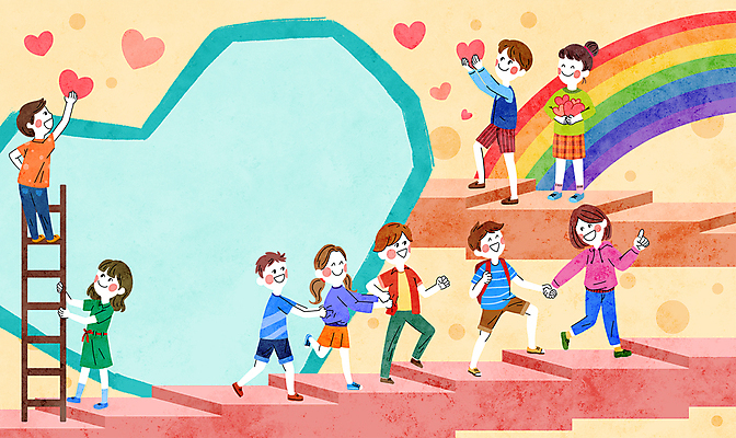 전신 PSD 여자 남자 무지개 일러스트 사다리 협력 프레임 함께함 사랑 서기 들기 여러명 성인 걷기 계단 손잡기 화목 다정 하트 가리킴 잡기 사회 오르기 기차놀이 성인만 국내일러스트 자연요소 모양 감정 다수 컨셉 모션 놀이 사람 손짓 도구 공동체 파일형식