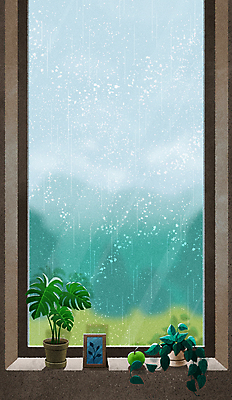 PSD 화분 액자 백그라운드 일러스트 하늘 실내 풍경 사람없음 비 분위기 사과 덩굴 창가 청사과 감성 몬스테라 국내일러스트 자연요소 식물 컨셉 과일 창문 날씨 내부 파일형식