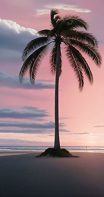 JPG 주간 구름 편집이미지 하늘 풍경 해변 사람없음 야외 여름 모래사장 야자수 일몰 디지털합성 편집소스 편집실사 AI포토 AI콘텐츠 자연요소 나무 계절 바다 노을 CG 파일형식
