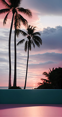 JPG 주간 구름 편집이미지 하늘 풍경 사람없음 야외 여름 야자수 일몰 디지털합성 편집소스 편집실사 AI포토 AI콘텐츠 자연요소 나무 계절 노을 CG 파일형식