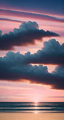 JPG 주간 구름 편집이미지 하늘 풍경 해변 사람없음 야외 여름 햇빛 일몰 디지털합성 편집소스 편집실사 AI포토 AI콘텐츠 자연요소 계절 바다 태양 노을 CG 파일형식