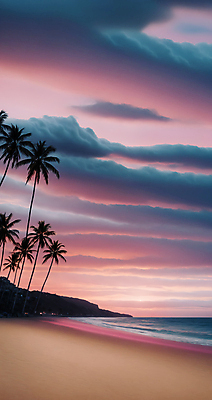 JPG 주간 구름 편집이미지 하늘 풍경 해변 사람없음 야외 여름 야자수 일몰 디지털합성 편집소스 편집실사 AI포토 AI콘텐츠 자연요소 나무 계절 바다 노을 CG 파일형식