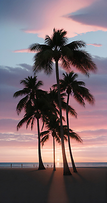 JPG 주간 구름 편집이미지 하늘 풍경 해변 사람없음 야외 여름 야자수 일몰 디지털합성 편집소스 편집실사 AI포토 AI콘텐츠 자연요소 나무 계절 바다 노을 CG 파일형식