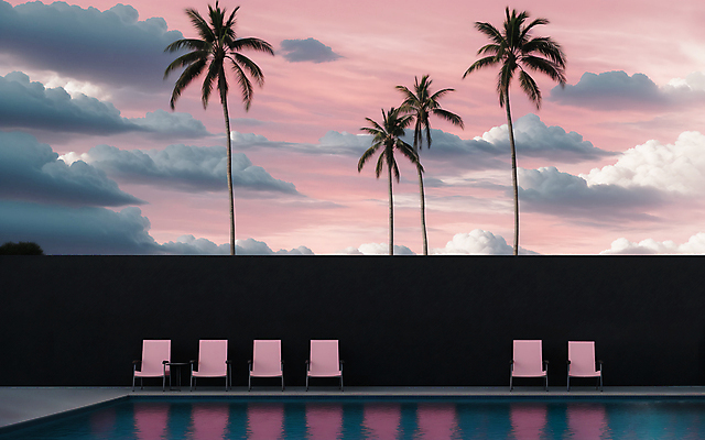 JPG 주간 구름 편집이미지 하늘 수영장 풍경 사람없음 야외 여름 야자수 반사 일몰 디지털합성 선베드 편집소스 편집실사 AI포토 AI콘텐츠 자연요소 나무 계절 의자 노을 CG 파일형식