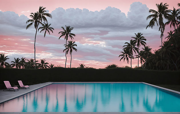 JPG 주간 구름 편집이미지 하늘 수영장 풍경 사람없음 야외 여름 야자수 일몰 디지털합성 선베드 편집소스 편집실사 AI포토 AI콘텐츠 자연요소 나무 계절 의자 노을 CG 파일형식