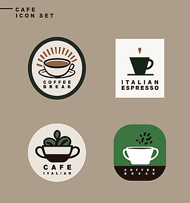 아이콘 영어 커피 잎 사람없음 세트 라벨 사각형 카페 물방울 원형 커피잔 심볼 심플 2D아이콘 AI파일 도형 식물 문자 음료 잔 프레임 상점 파일형식 벡터