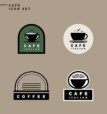 아이콘 영어 커피 선 사람없음 세트 라벨 카페 원형 연기 커피잔 심볼 아치 심플 2D아이콘 AI파일 도형 문자 음료 잔 프레임 상점 파일형식 벡터