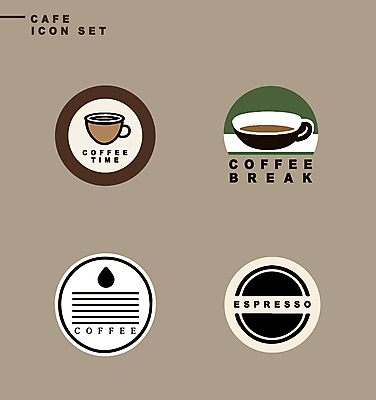 아이콘 영어 커피 선 사람없음 세트 라벨 카페 물방울 원형 커피잔 심볼 심플 에스프레소 2D아이콘 AI파일 도형 문자 음료 잔 프레임 상점 파일형식 벡터