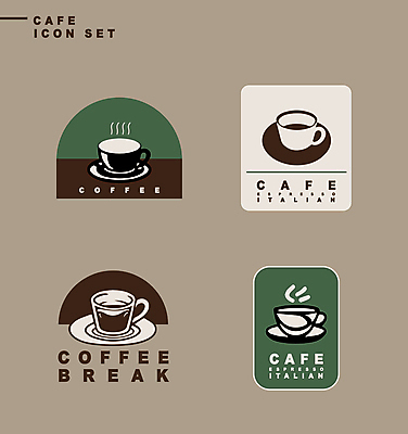 아이콘 영어 커피 사람없음 세트 라벨 사각형 카페 연기 커피잔 심볼 아치 심플 2D아이콘 AI파일 도형 문자 음료 잔 프레임 상점 파일형식 벡터