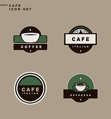 아이콘 영어 커피 사람없음 세트 라벨 카페 물방울 원형 커피잔 심볼 심플 에스프레소 2D아이콘 AI파일 도형 문자 음료 잔 프레임 상점 파일형식 벡터