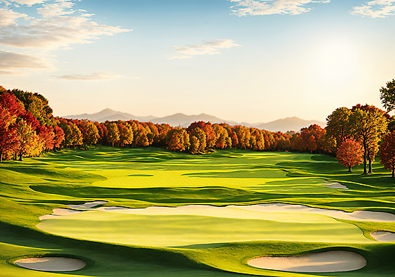 JPG 구름 편집이미지 단풍 골프장 필드 하늘 단풍나무 풍경 사람없음 초록색 햇빛 태양 가을 벙커 디지털합성 편집실사 AI포토 AI콘텐츠 자연요소 나무 계절 컬러 잎 골프 스포츠시설 CG 파일형식