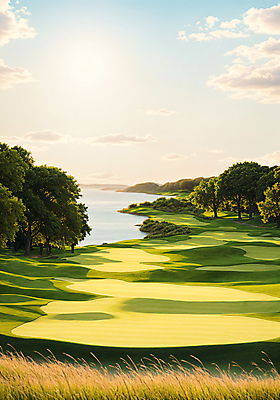 JPG 나무 구름 편집이미지 바다 골프장 필드 하늘 풍경 해변 사람없음 초록색 햇빛 태양 벙커 풀 디지털합성 편집실사 AI포토 AI콘텐츠 자연요소 식물 컬러 골프 스포츠시설 CG 파일형식